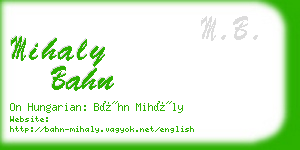 mihaly bahn business card